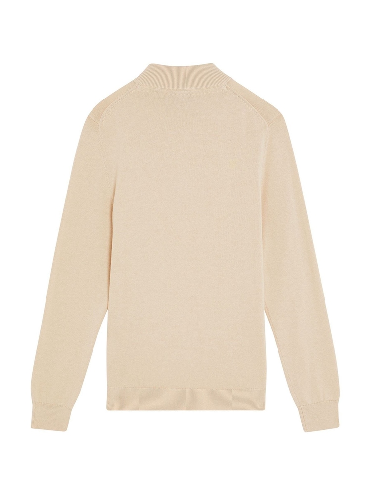 Lyle & Scott Cream 1/4 Zip Jumper - Image 2 of 3 Lyle & Scott Cream 1/4 Zip Jumper - Image 2 of 3
