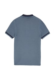 Lyle & Scott Blue Two Tone Waffle Polo Shirt - Image 2 of 3