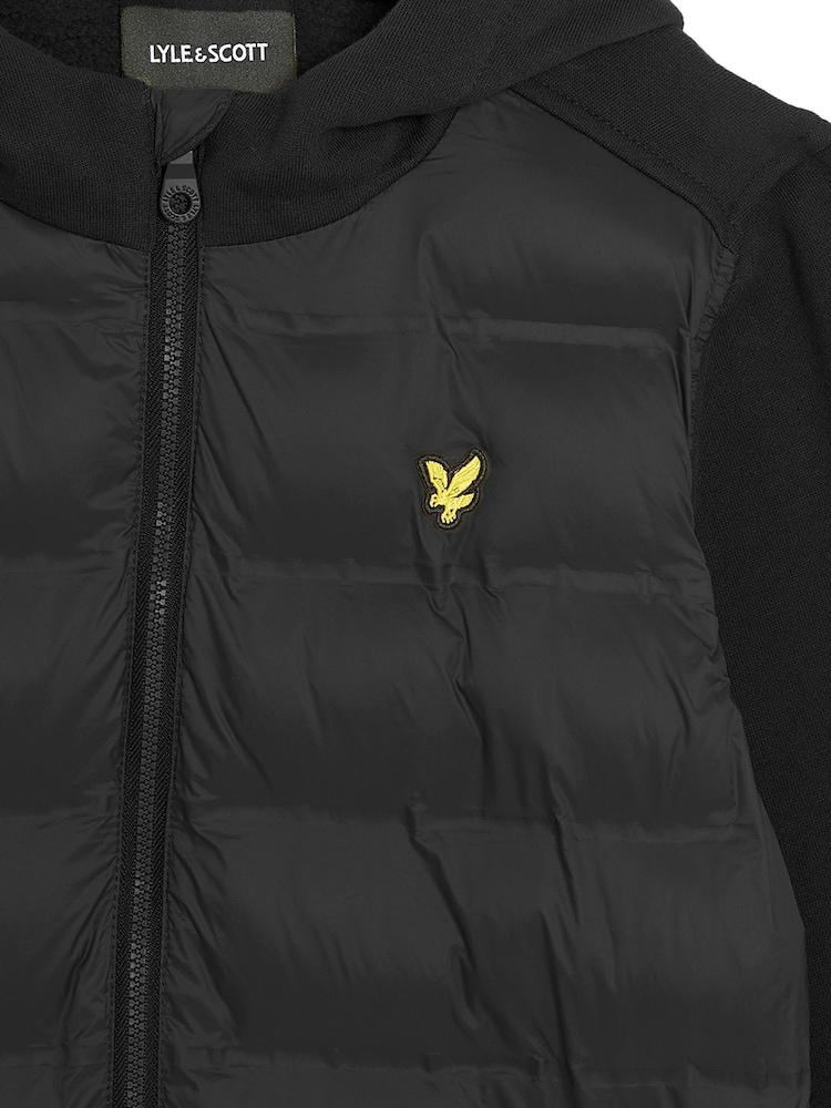 Lyle & Scott Black Hybrid Hoodie - Image 3 of 3