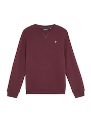 Lyle & Scott Red Brush Back Crew Neck Sweatshirt - Image 1 of 3