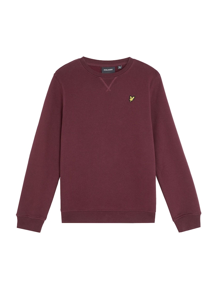 Lyle & Scott Red Brush Back Crew Neck Sweatshirt - Image 1 of 3