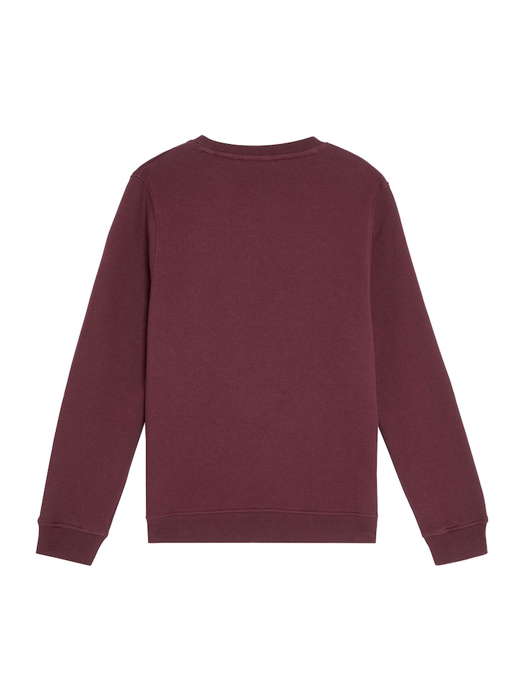 Lyle & Scott Red Brush Back Crew Neck Sweatshirt - Image 2 of 3