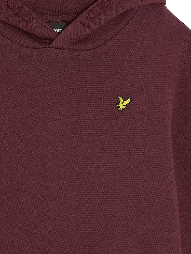 Lyle & Scott Red Brush Back Pullover Hoodie - Image 3 of 3
