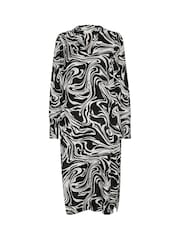 Kaffe Drylia Long Sleeve Midi Black Dress - Image 1 of 2