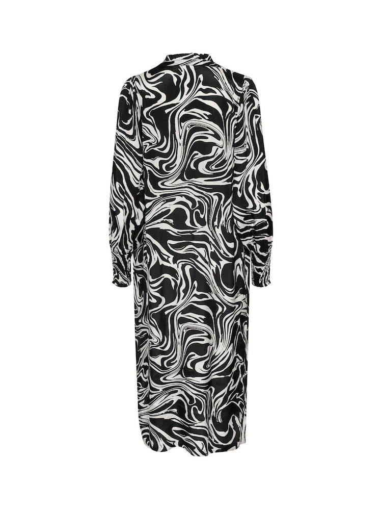 Kaffe Drylia Long Sleeve Midi Black Dress - Image 2 of 2 Kaffe Drylia Long Sleeve Midi Black Dress - Image 2 of 2