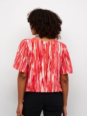 Kaffe Ariana Half Sleeve V-Neck Black Blouse - Image 2 of 5