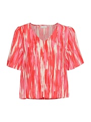 Kaffe Ariana Half Sleeve V-Neck Black Blouse - Image 4 of 5