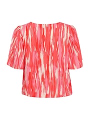 Kaffe Ariana Half Sleeve V-Neck Black Blouse - Image 5 of 5