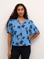 Kaffe Ariana Half Sleeve V-Neck Blouse - Image 1 of 6
