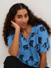 Kaffe Ariana Half Sleeve V-Neck Blouse - Image 4 of 6