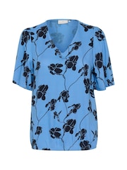 Kaffe Ariana Half Sleeve V-Neck Blouse - Image 5 of 6