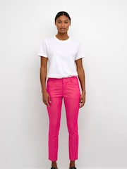 Kaffe Slim Fit Pink Lea Ankle Length Chino Trousers - Image 2 of 5