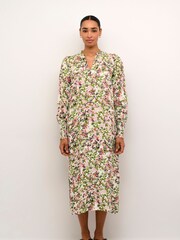Kaffe Drylia Long Sleeve Midi Black Dress - Image 1 of 4
