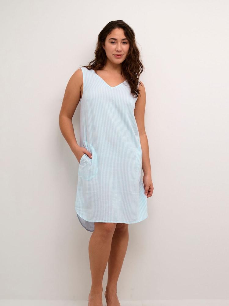 Kaffe Blue KAmilla Short Dress - Image 2 of 5 Kaffe Blue KAmilla Short Dress - Image 2 of 5