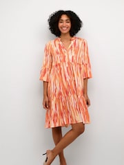 Kaffe Arina 3/4 Sleeve A-Line Fit Black Dress - Image 2 of 5