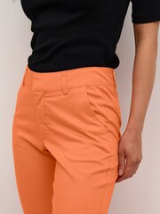 Kaffe Slim Fit Orange Lea Ankle Length Chino Trousers - Image 4 of 6