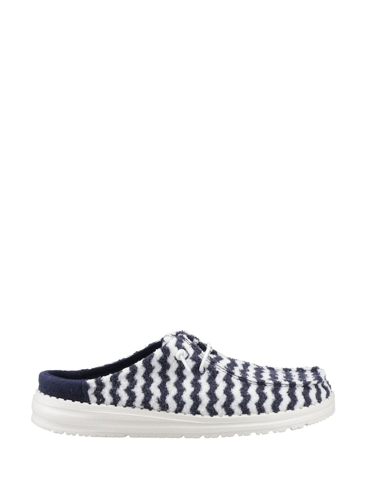 HEYDUDE Blue Wendy Slip Terry Stripe Mules - Image 1 of 5
