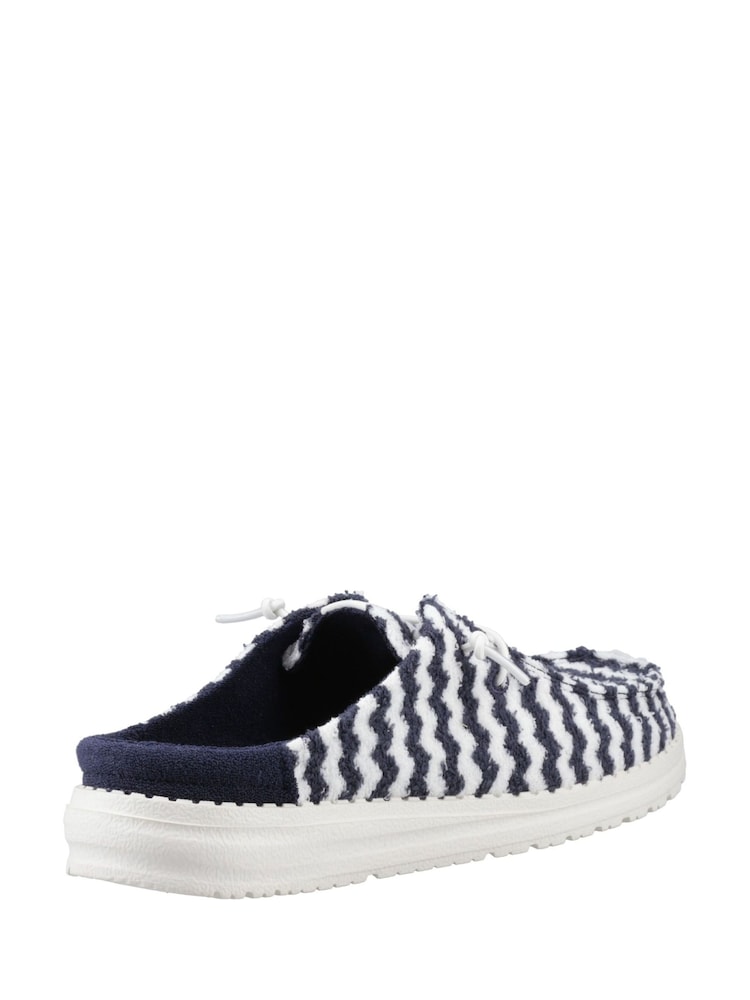 HEYDUDE Blue Wendy Slip Terry Stripe Mules - Image 2 of 5