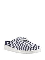 HEYDUDE Blue Wendy Slip Terry Stripe Mules - Image 3 of 5