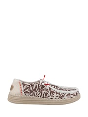 HEYDUDE Wendy Espadrille Retro Palm Brown Shoes - Image 1 of 4