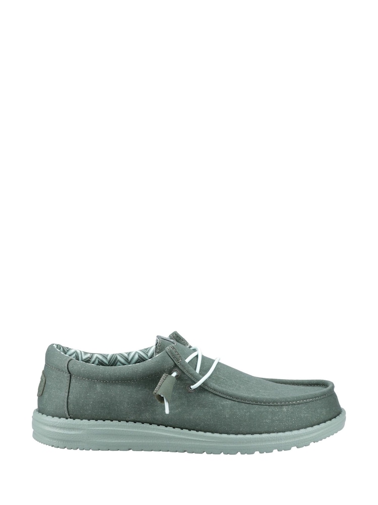 HEYDUDE Green Wally Canvas Shoes - Image 1 of 4