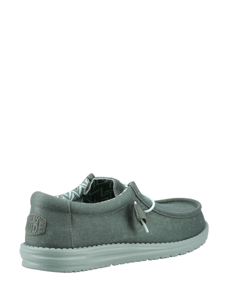 HEYDUDE Green Wally Canvas Shoes - Image 2 of 4