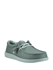 HEYDUDE Green Wally Canvas Shoes - Image 3 of 4
