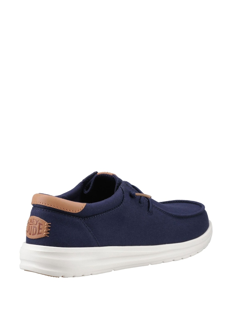 HEYDUDE Blue Paul Canvas Shoes - Image 2 of 3