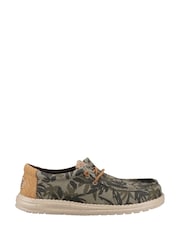 HEYDUDE Green Wally Palm Jute 100% Cotton Shoes - Image 1 of 5