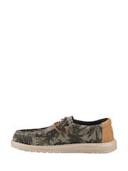 HEYDUDE Green Wally Palm Jute 100% Cotton Shoes - Image 2 of 5