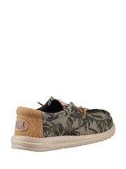 HEYDUDE Green Wally Palm Jute 100% Cotton Shoes - Image 4 of 5
