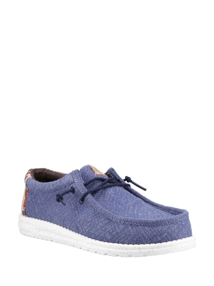 HEYDUDE Blue Wally Palm Jute Shoes - Image 2 of 4