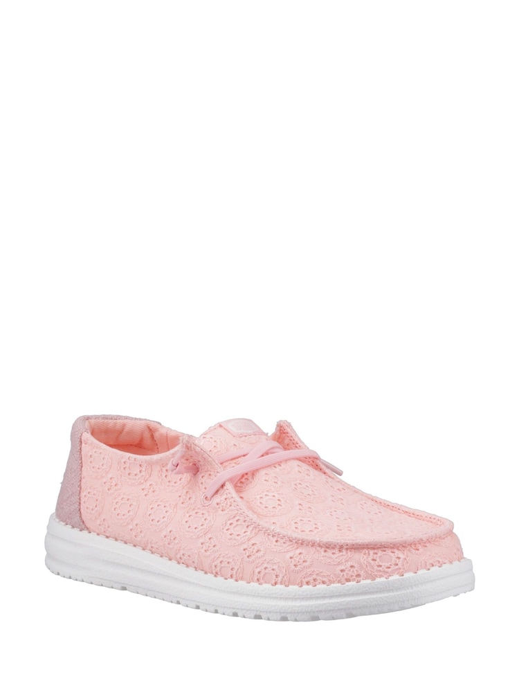HEYDUDE Pink Wendy Eyelet Lace Shoes - Image 2 of 4