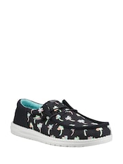 HEYDUDE Wally Funk Party Palm Black Shoes - Image 3 of 4