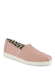 TOMS Pink Alpargata Plus in Café Creme Heritage Canvas - Image 3 of 6