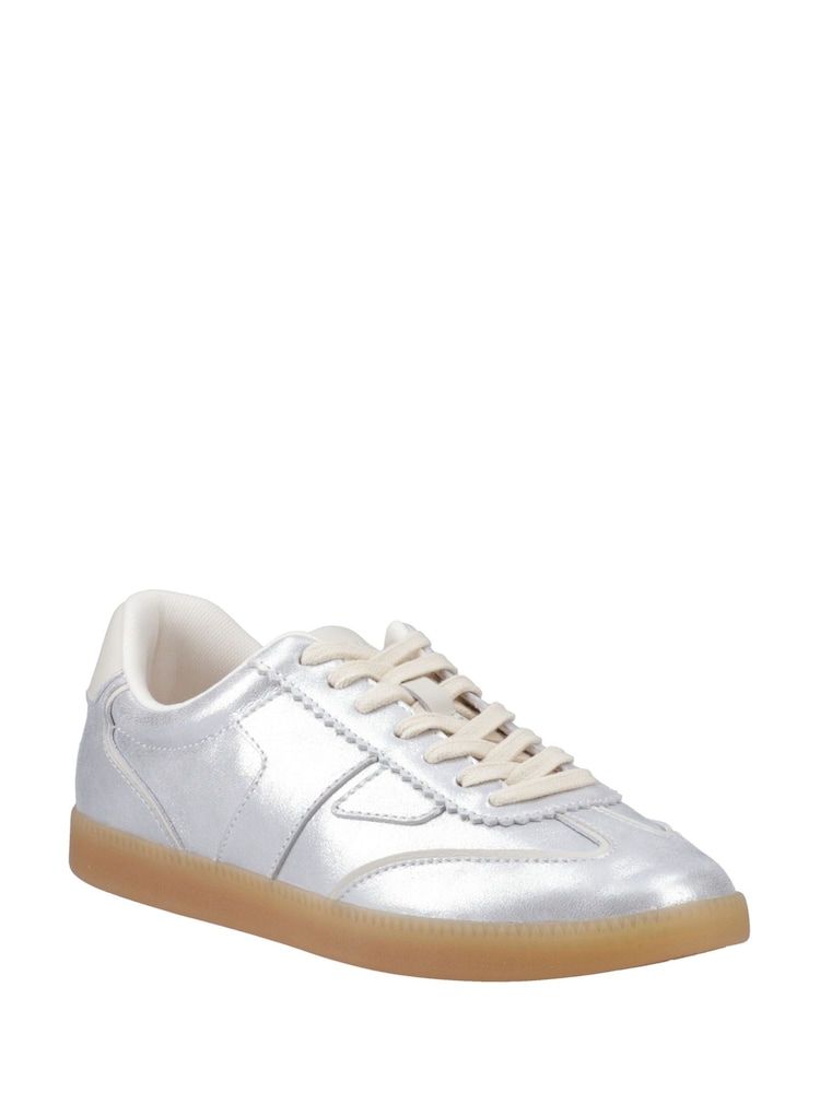 Collins Trainer in Silver Metallic Leather - Image 1 of 4