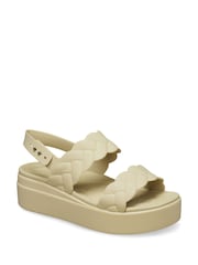 Crocs Cream Brooklyn Woven Low Wedges - Image 2 of 5