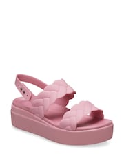 Crocs Pink Brooklyn Woven Low Wedges - Image 1 of 5