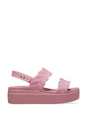 Crocs Pink Brooklyn Woven Low Wedges - Image 2 of 5