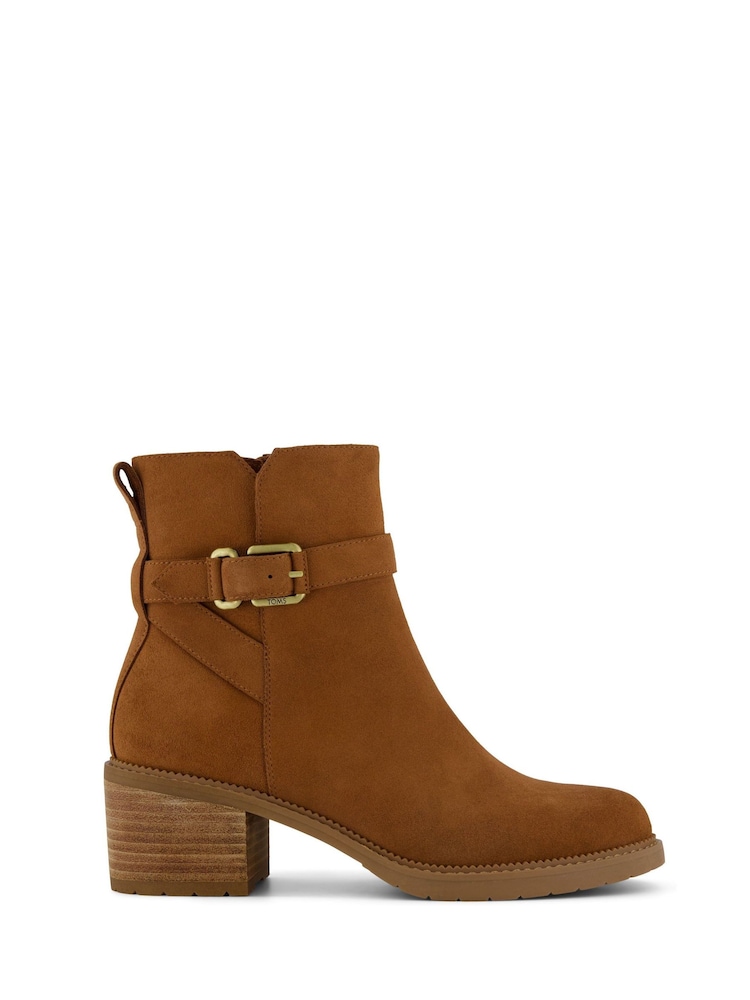 TOMS Hailey Buckle in Amber Brown Suede Boots - Imagen 1 de 6