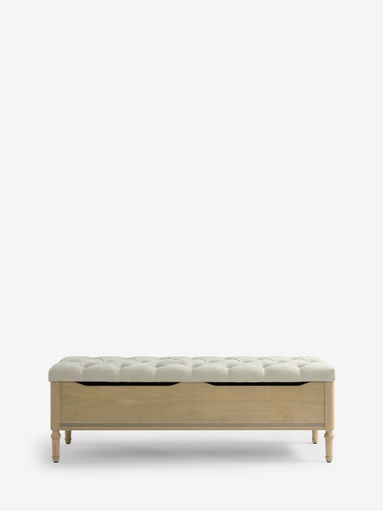 Soft Texture Light Natural Rose Wooden Ottoman Storage Bench - Image 1 of 4