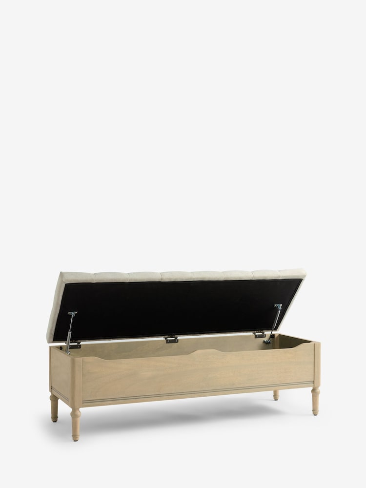 Soft Texture Light Natural Rose Wooden Ottoman Storage Bench - Image 2 of 4