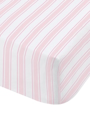Bianca Pink Cotton Check and Stripe Fitted Sheet - Image 3 of 3