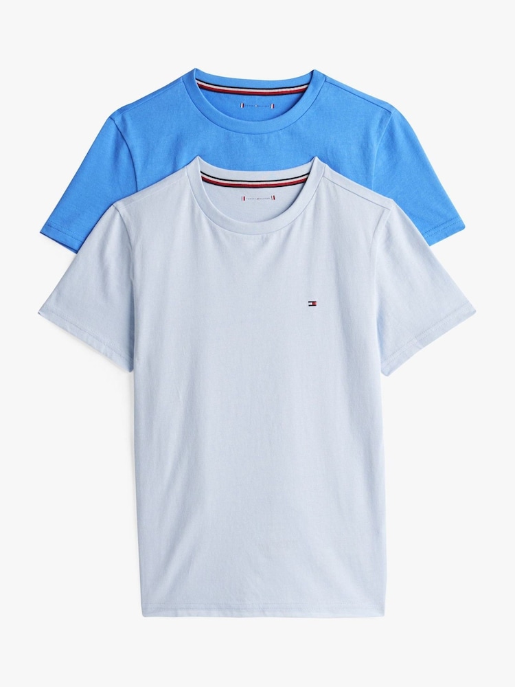 Tommy Hilfiger Blue Underwear Short Sleeve 100% Cotton T-Shirts 2 Pack - Image 1 of 6