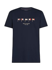 Azul - Camiseta Tommy Hilfiger Multi Flags 100% cotton - Imagem 5 de 6
