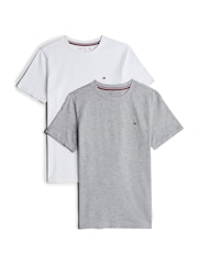 Branco - Roupa íntima Tommy Hilfiger de manga curta 100% algodão, pacote 2 - Imagem 2 de 5
