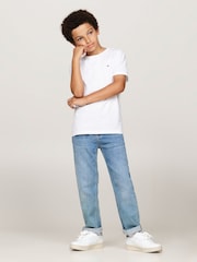 Branco - Roupa íntima Tommy Hilfiger de manga curta 100% algodão, pacote 2 - Imagem 5 de 5