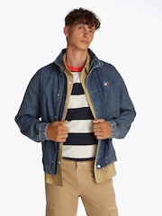 Tommy Jeans Blue Lightweight Collar Jacket - Image 1 of 8