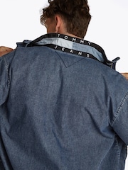 Tommy Jeans Blue Lightweight Collar Jacket - Image 5 of 8