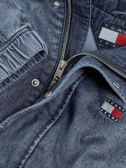 Tommy Jeans Blue Lightweight Collar Jacket - Image 8 of 8